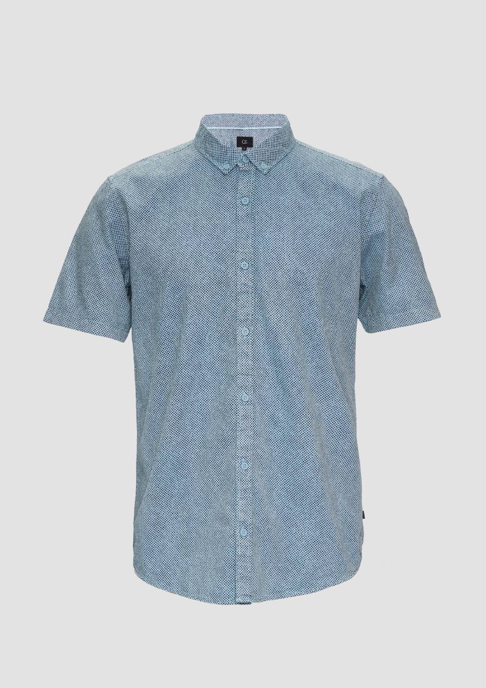 s.Oliver Regular: Kurzarmhemd mit All-over-Print Sonderangebot
