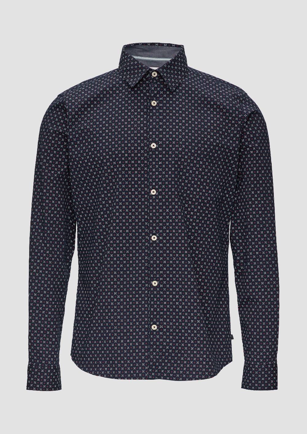 s.Oliver Slim Fit: Gemustertes Hemd aus Baumwollmix Exklusivangebot