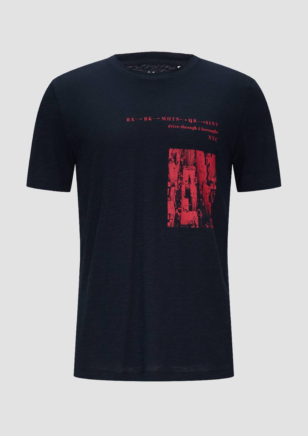 s.Oliver Printshirt aus Baumwolle mit Flammgarnstruktur Weihnachtsangebot