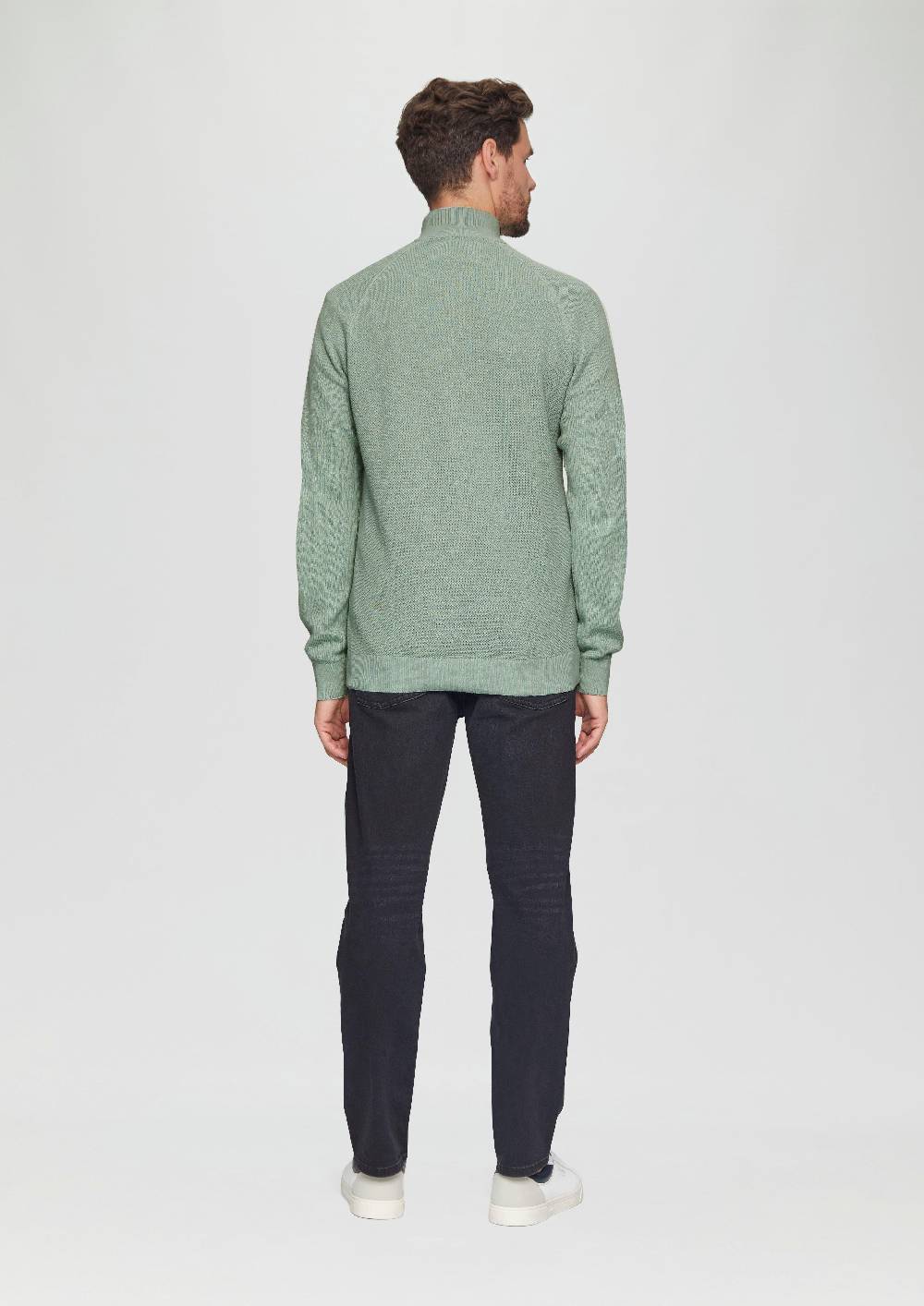 s.Oliver Strickpullover mit Troyer-Kragen und Strukturmix Top Angebot