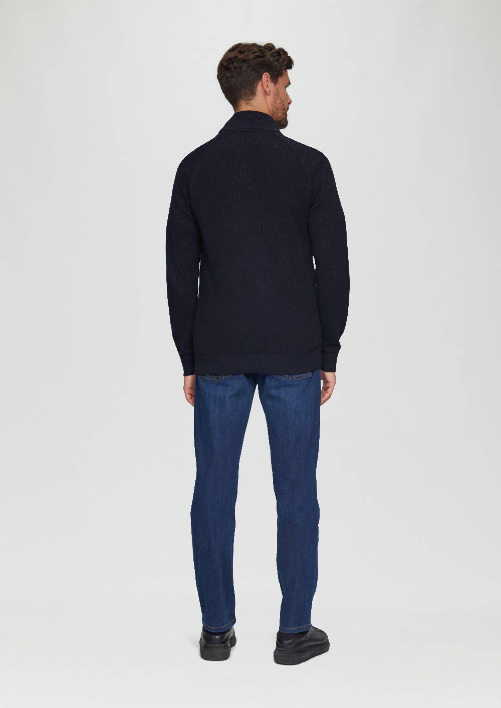 s.Oliver Strickpullover mit Troyer-Kragen und Strukturmix Neueste Mode