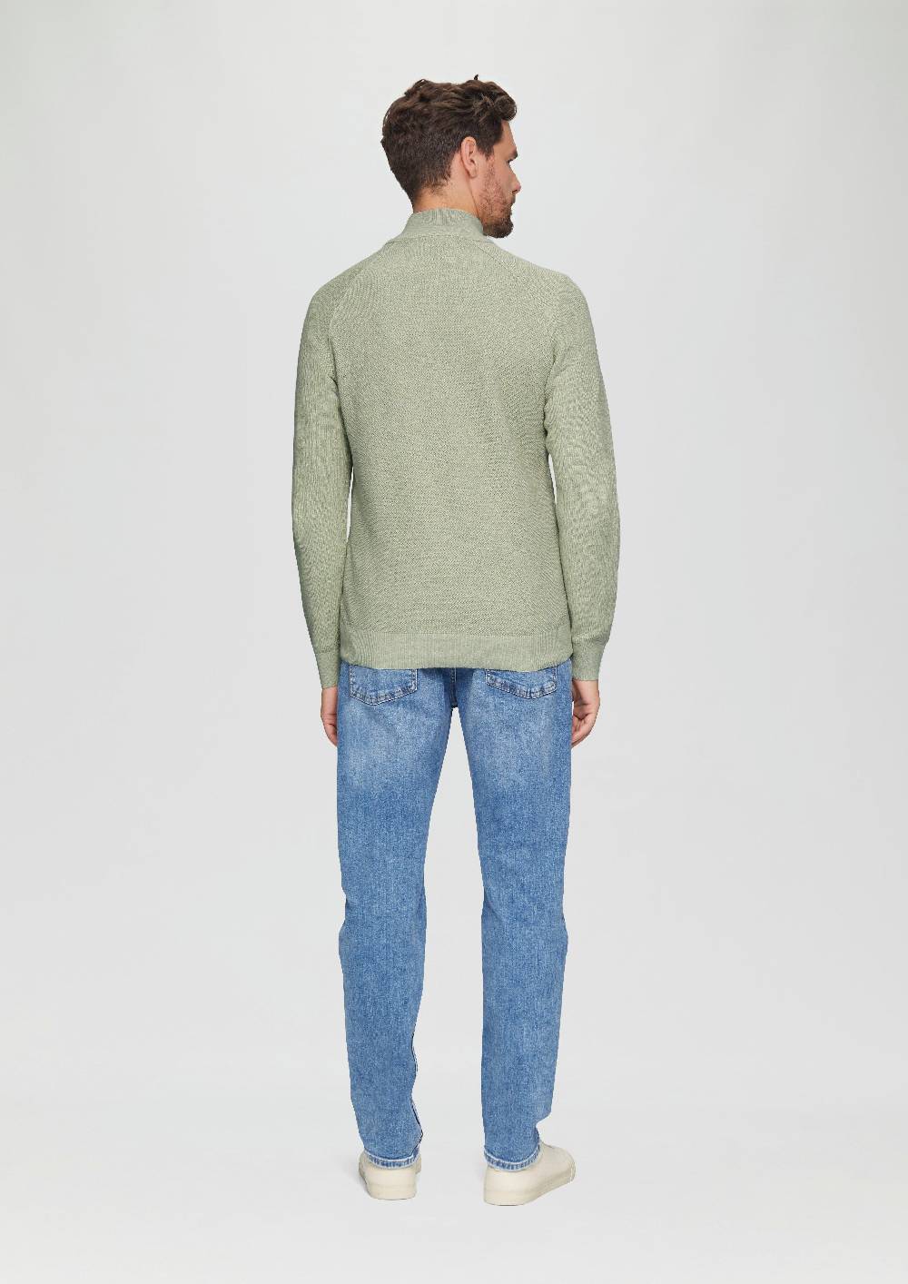 s.Oliver Strickpullover mit Troyer-Kragen und Strukturmix Bestseller
