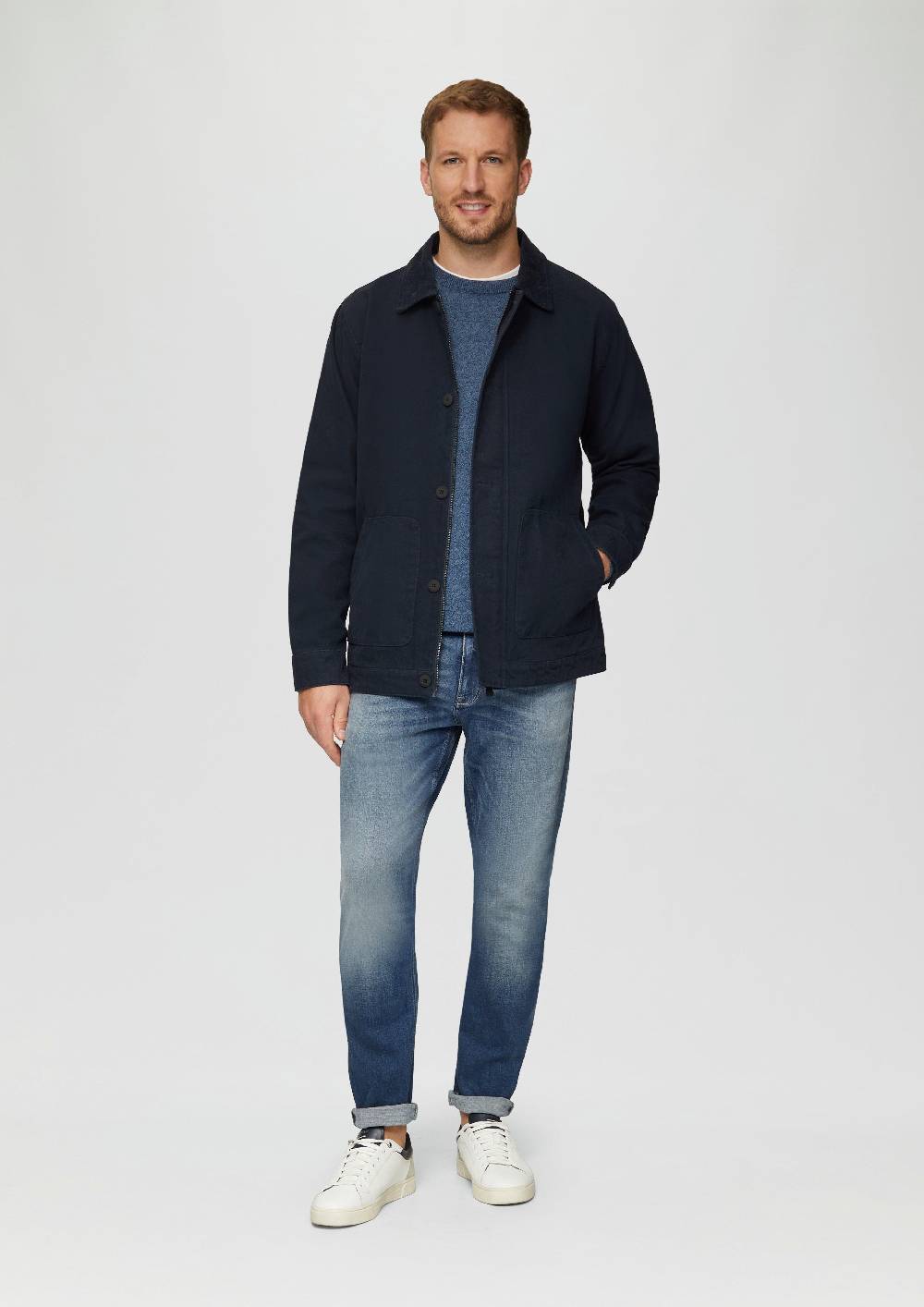 s.Oliver Canvas-Jacke mit Cordkragen Zeitbegrenzte Promotion