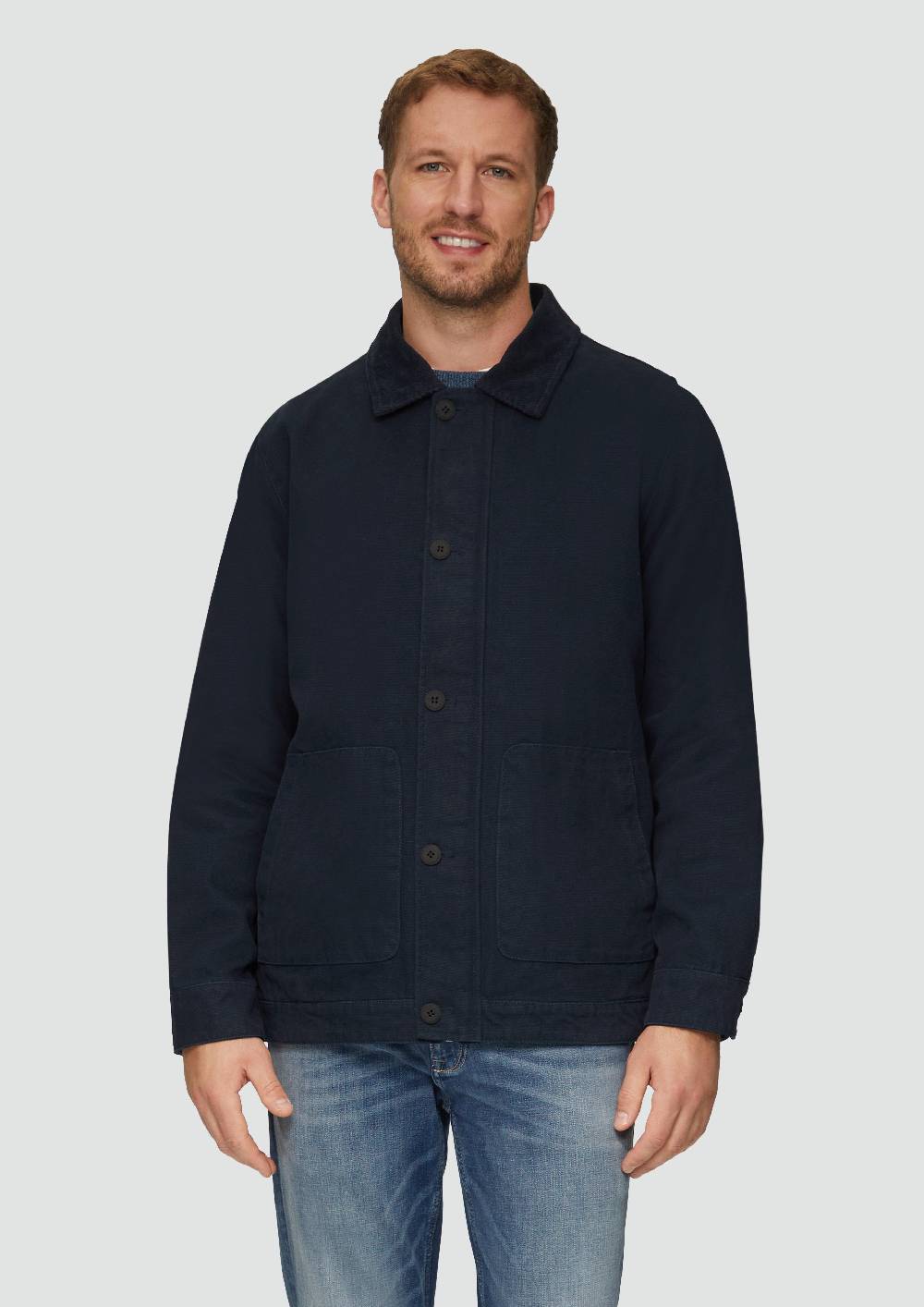 s.Oliver Canvas-Jacke mit Cordkragen Zeitbegrenzte Promotion
