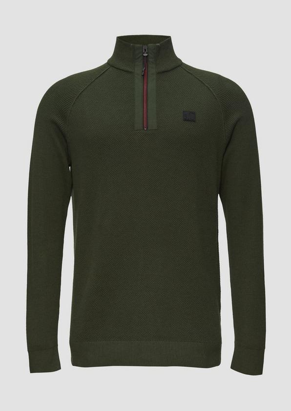 s.Oliver Strickpullover mit Troyer-Kragen und Strukturmix Bis zu 55% Rabatt