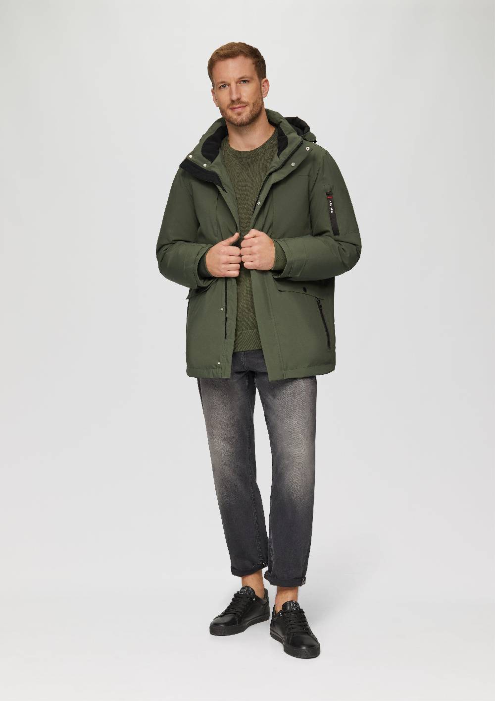 s.Oliver Wasserabweisender Parka mit abnehmbarer Kapuze und weichem Griff Kostenloser Versand international