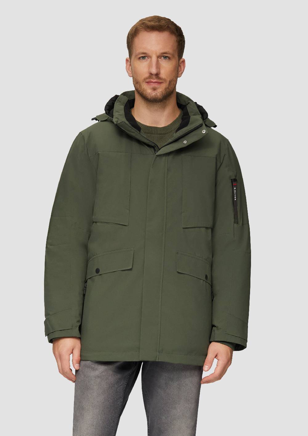 s.Oliver Wasserabweisender Parka mit abnehmbarer Kapuze und weichem Griff Kostenloser Versand international