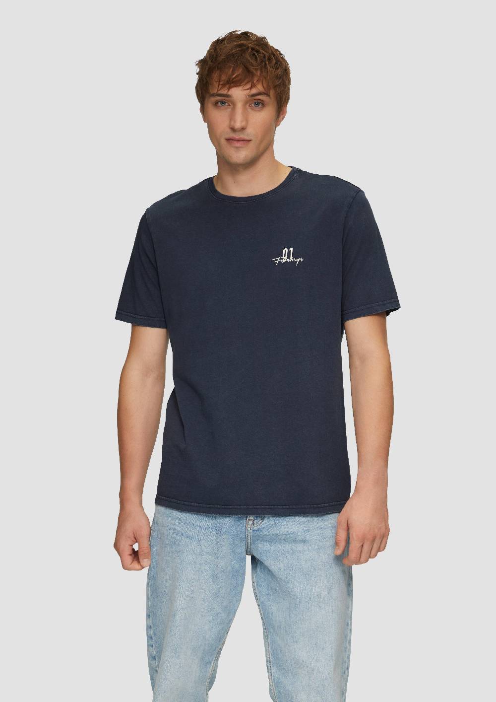 s.Oliver Gewaschenes T-Shirt mit Front- und Rückenprint Speichern exportieren
