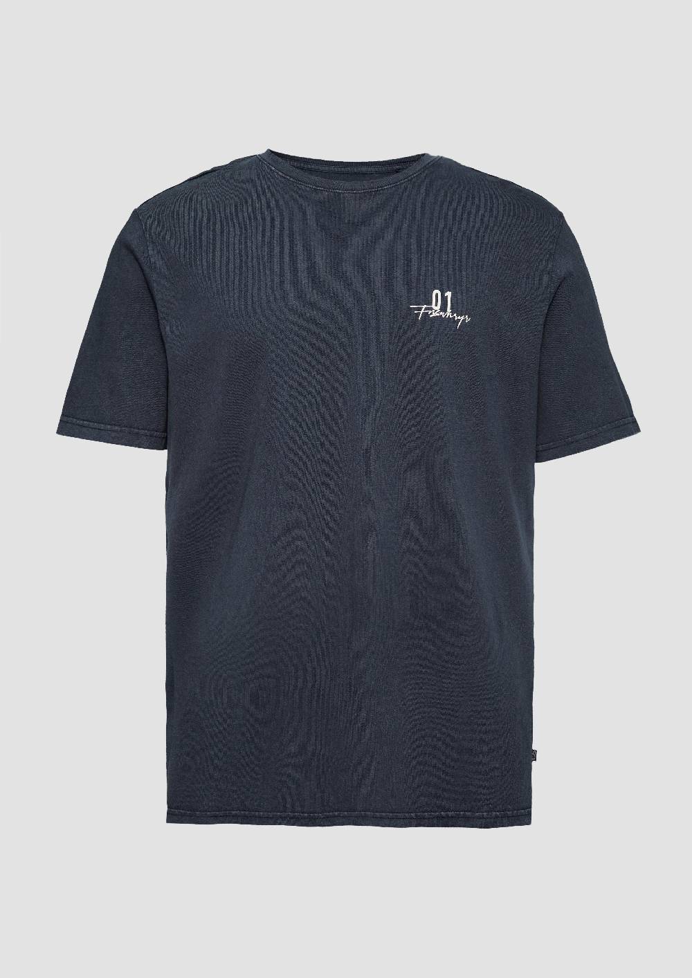 s.Oliver Gewaschenes T-Shirt mit Front- und Rückenprint Speichern exportieren