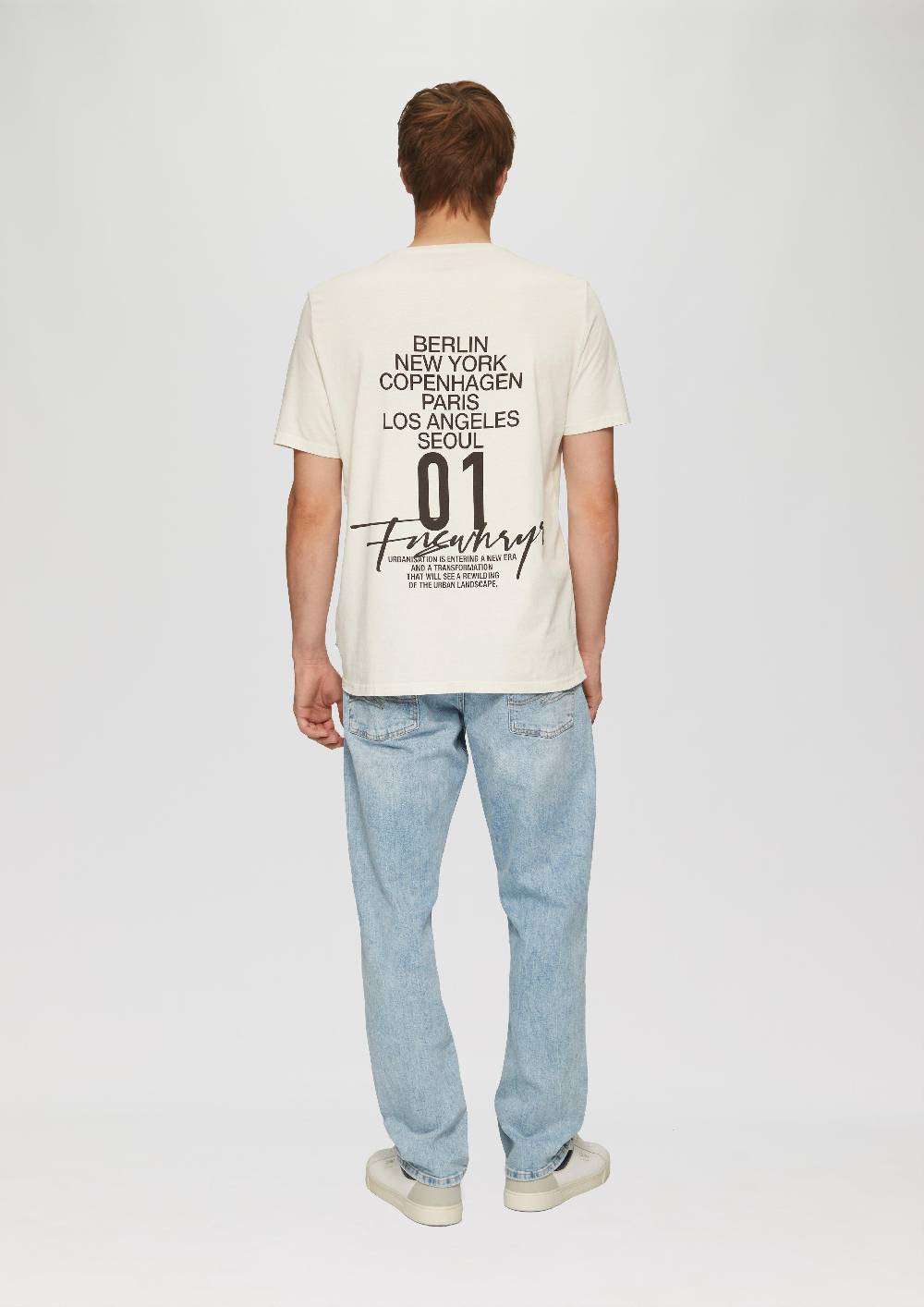 s.Oliver Gewaschenes T-Shirt mit Front- und Rückenprint Black Friday Preise