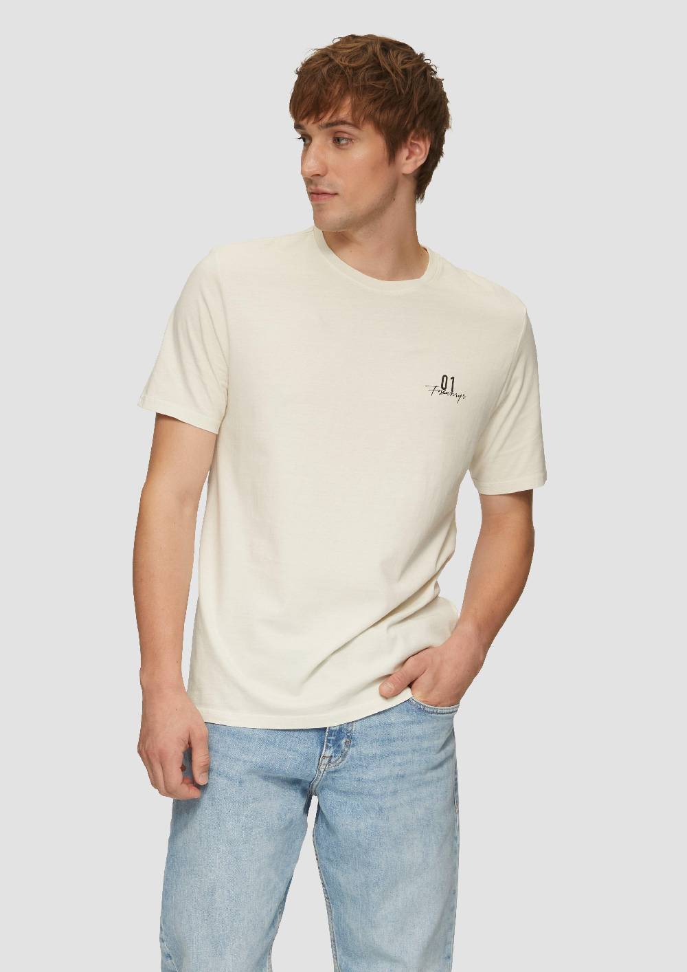 s.Oliver Gewaschenes T-Shirt mit Front- und Rückenprint Black Friday Preise