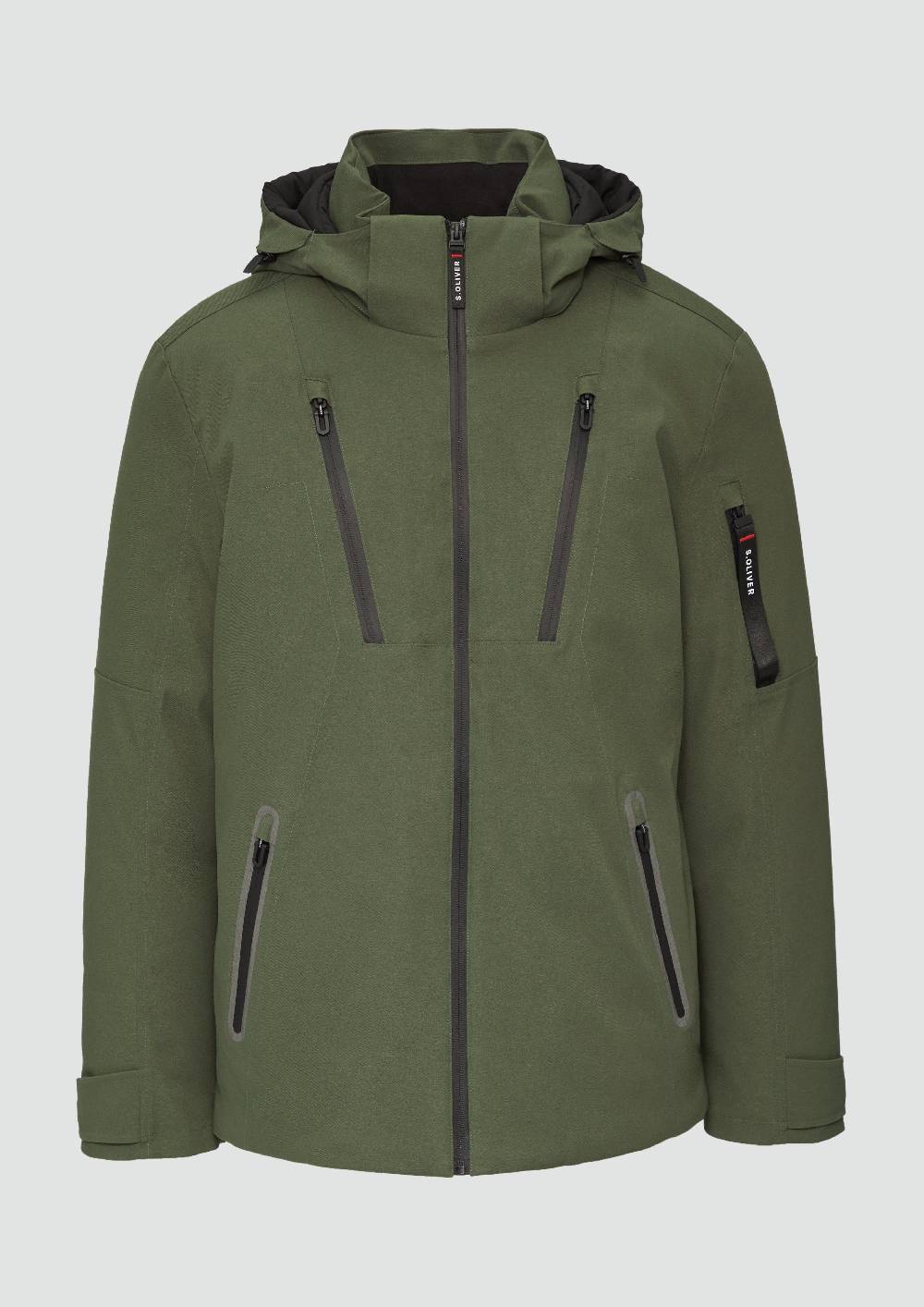 s.Oliver Wasserabweisende Twill-Jacke mit Kapuze und Zip-Details Limitierter Zeitrabatt