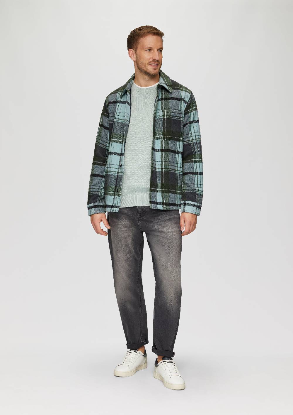 s.Oliver Kariertes Overshirt mit Brusttasche und Innenfutter Fabrik Onlineshop