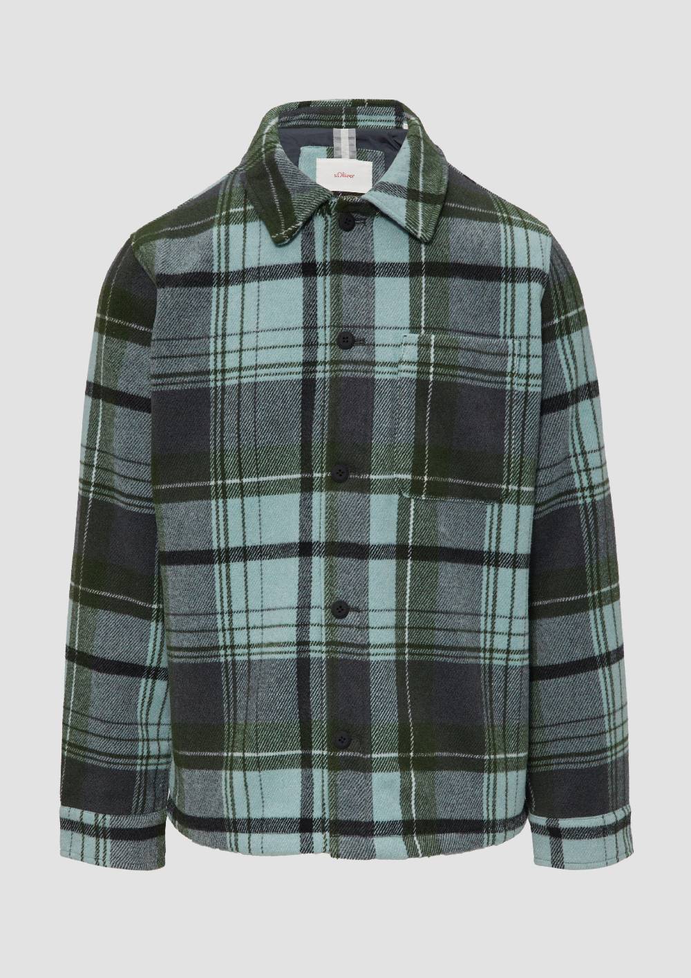 s.Oliver Kariertes Overshirt mit Brusttasche und Innenfutter Fabrik Onlineshop