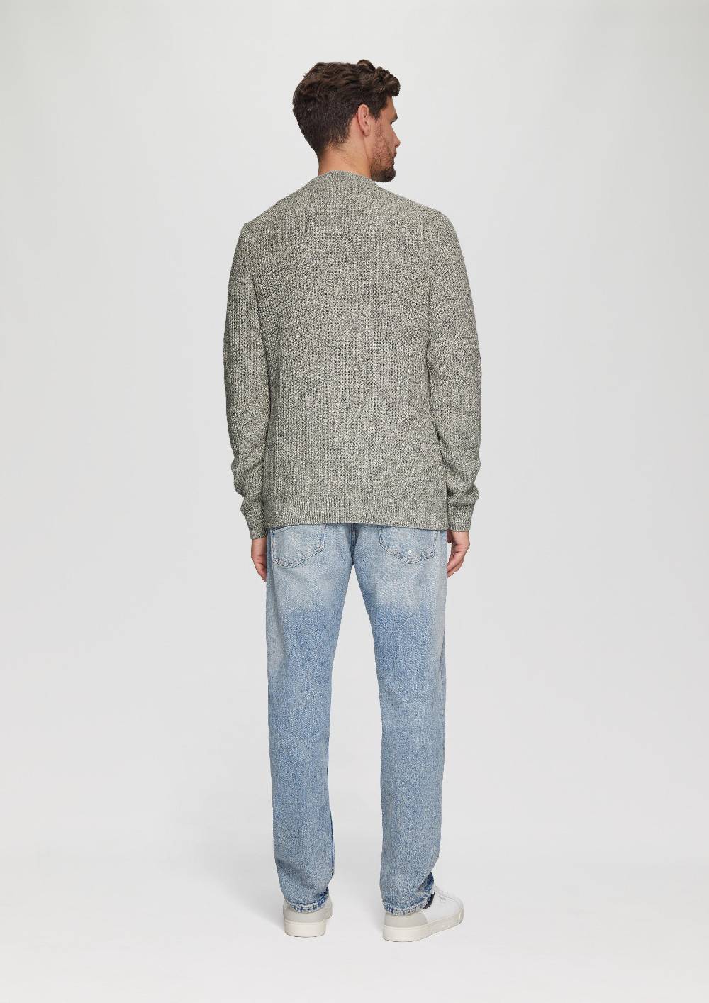 s.Oliver Melierter Pullover mit Patentmuster und Crew Neck Sonderangebot
