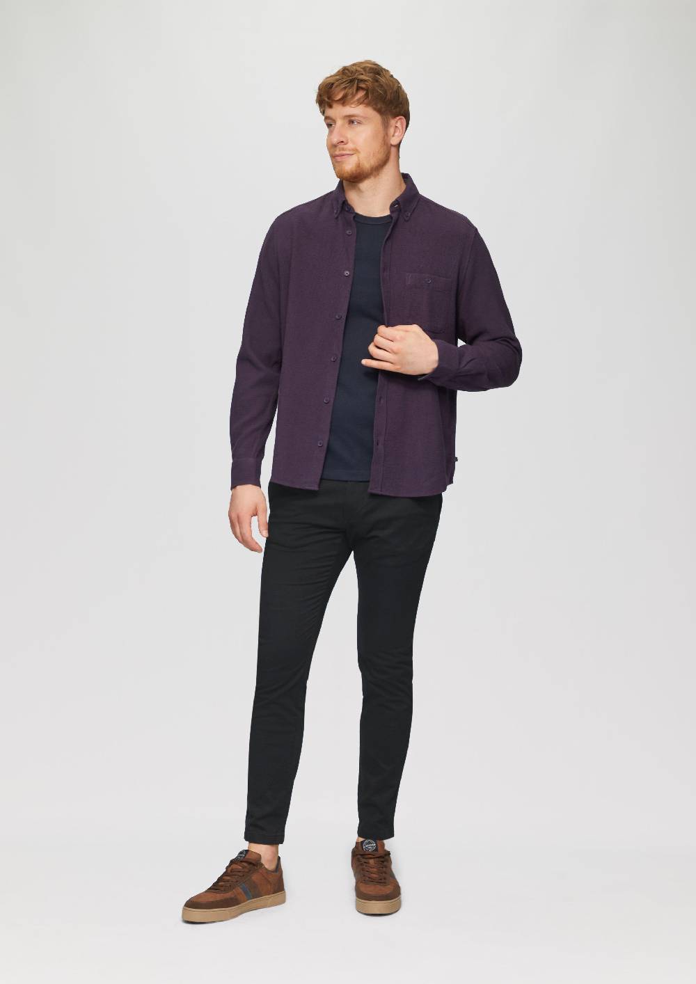 s.Oliver Regular Fit: Button-down-Hemd aus Strukturware Rabatt