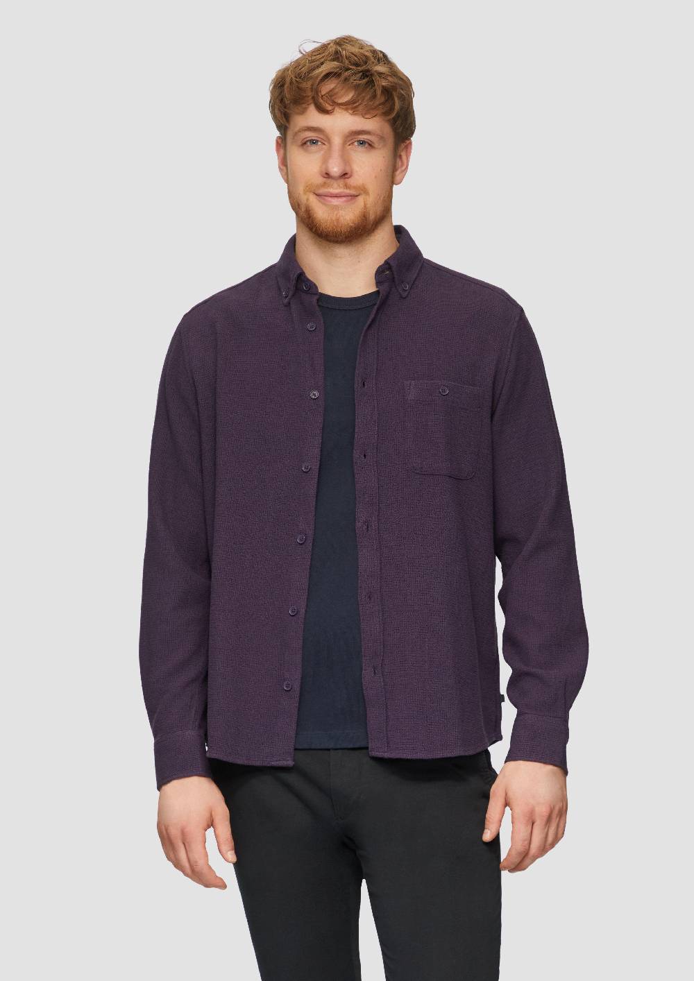 s.Oliver Regular Fit: Button-down-Hemd aus Strukturware Rabatt