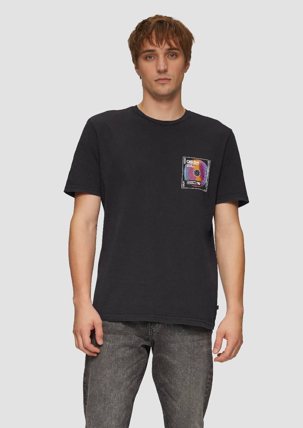 s.Oliver Gewaschenes T-Shirt mit Front- und Rückenprint Günstig kaufen