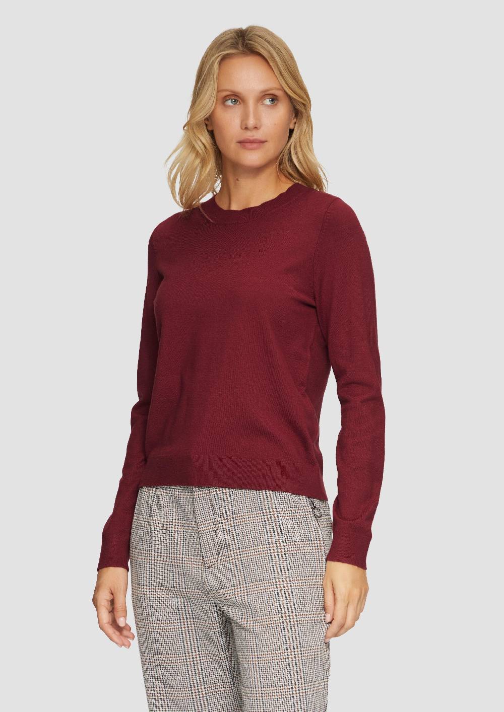 s.Oliver Weicher Pullover mit Rundhalsausschnitt aus Viskosemix Valentinstagsangebot