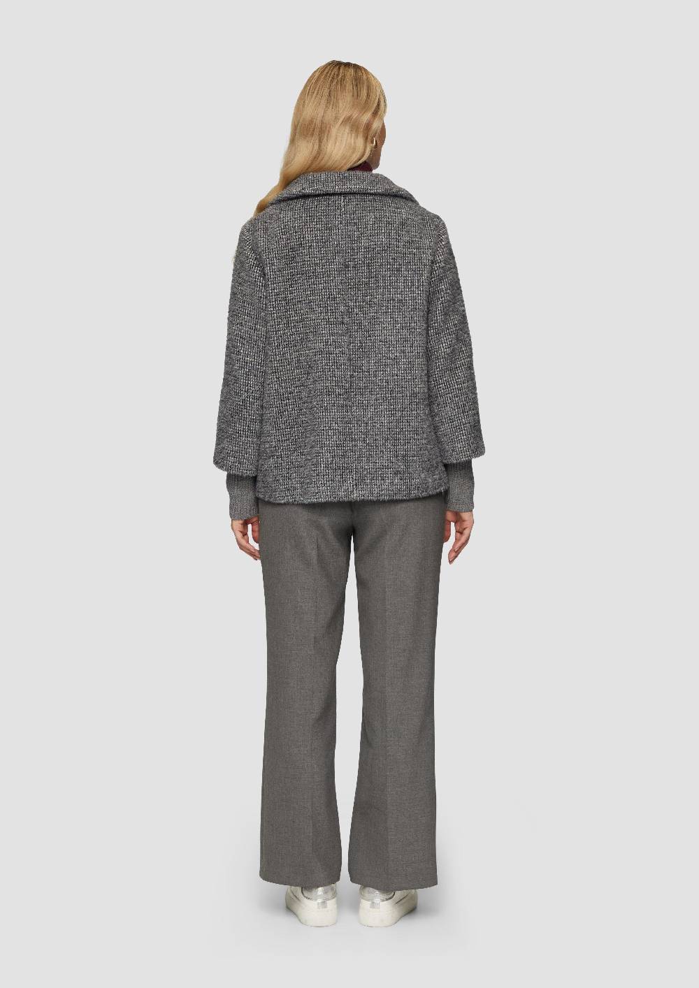 s.Oliver Flauschige Jacke mit Strickbündchen am Ärmel Heißer Verkauf