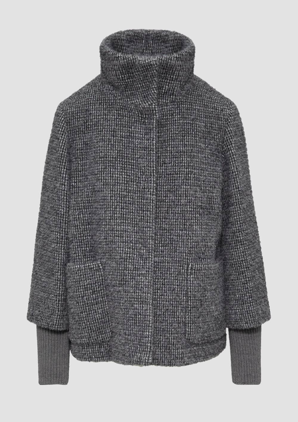 s.Oliver Flauschige Jacke mit Strickbündchen am Ärmel Heißer Verkauf