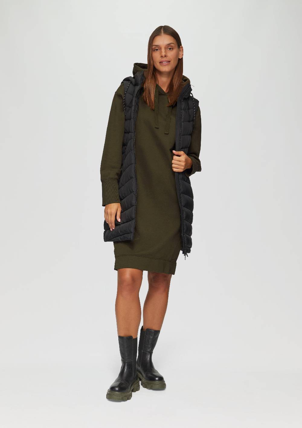 s.Oliver Sweatkleid mit Eingrifftaschen und vorgesetzter Seitennaht Neueste Mode