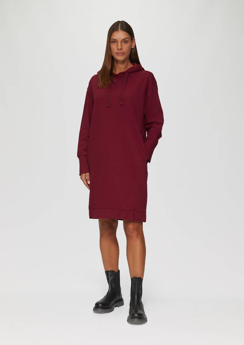 s.Oliver Sweatkleid mit Eingrifftaschen und vorgesetzter Seitennaht Online Outlet