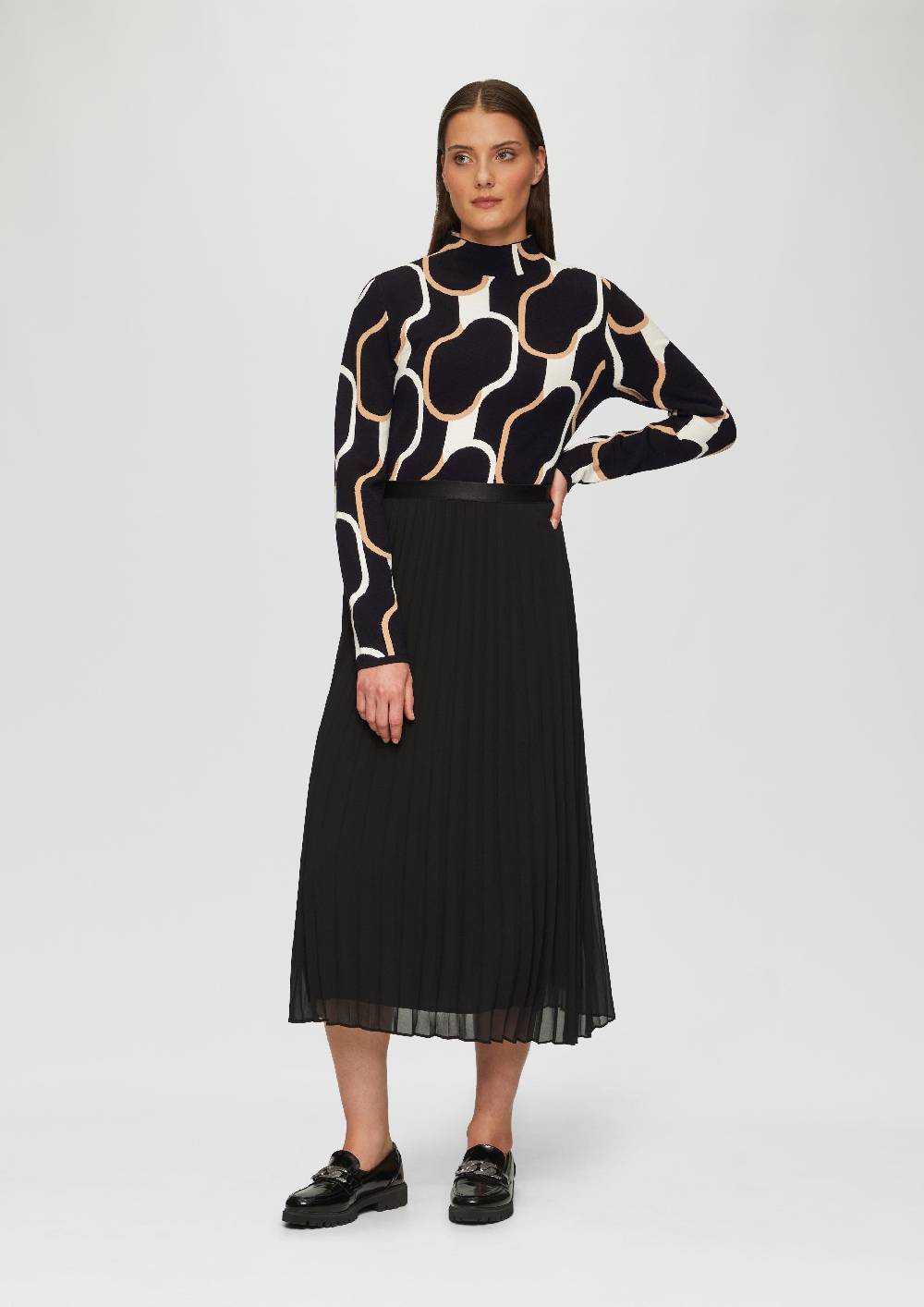 s.Oliver Schmaler Strickpullover mit Jacquard-Muster Exklusive Angebote