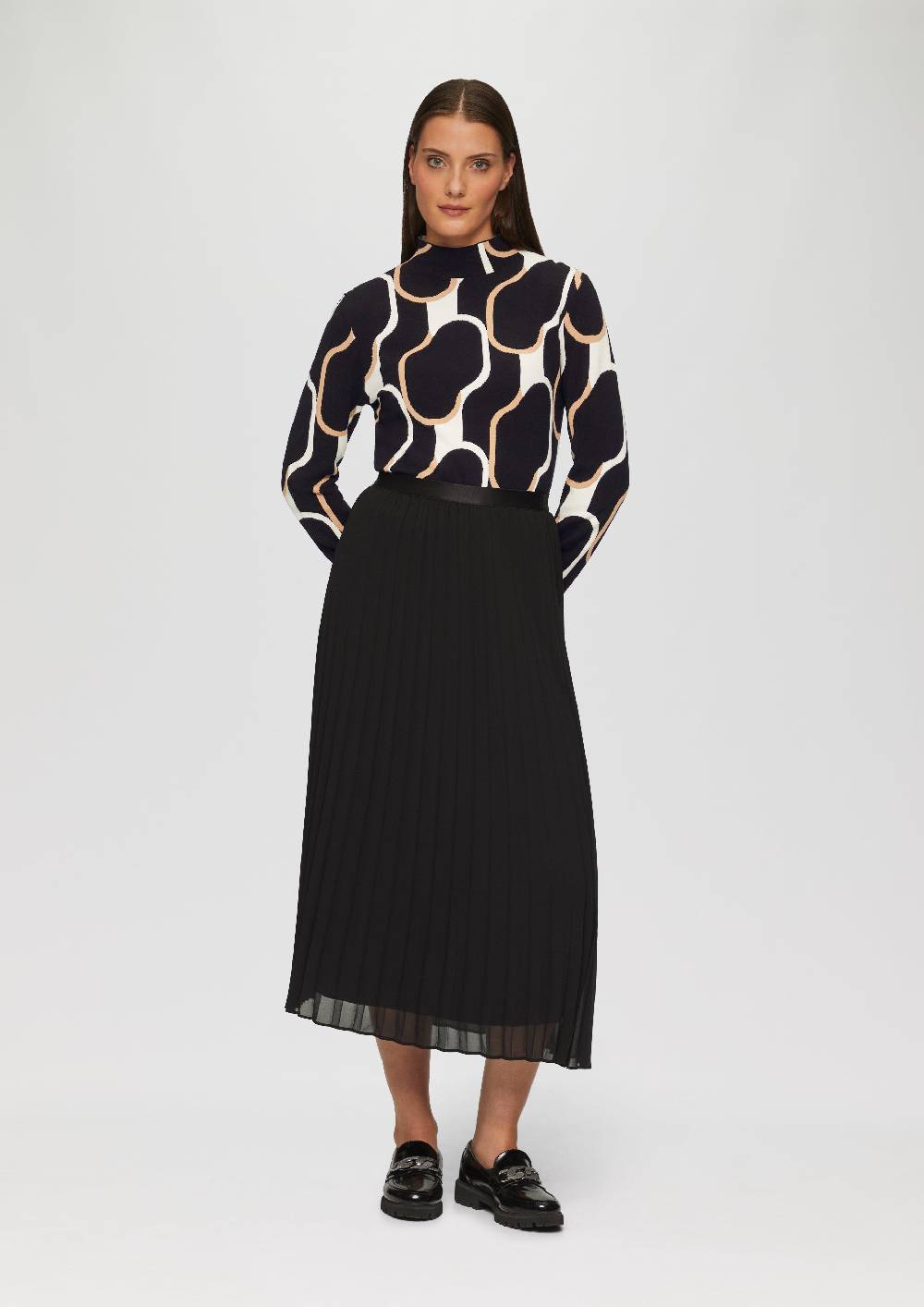 s.Oliver Schmaler Strickpullover mit Jacquard-Muster Exklusive Angebote