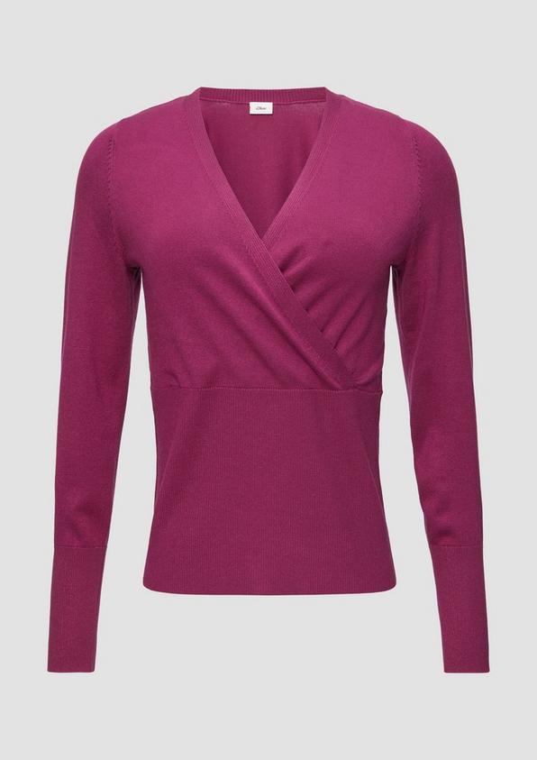 s.Oliver Feinstrickpullover in Wickel-Optik Große Rabatte