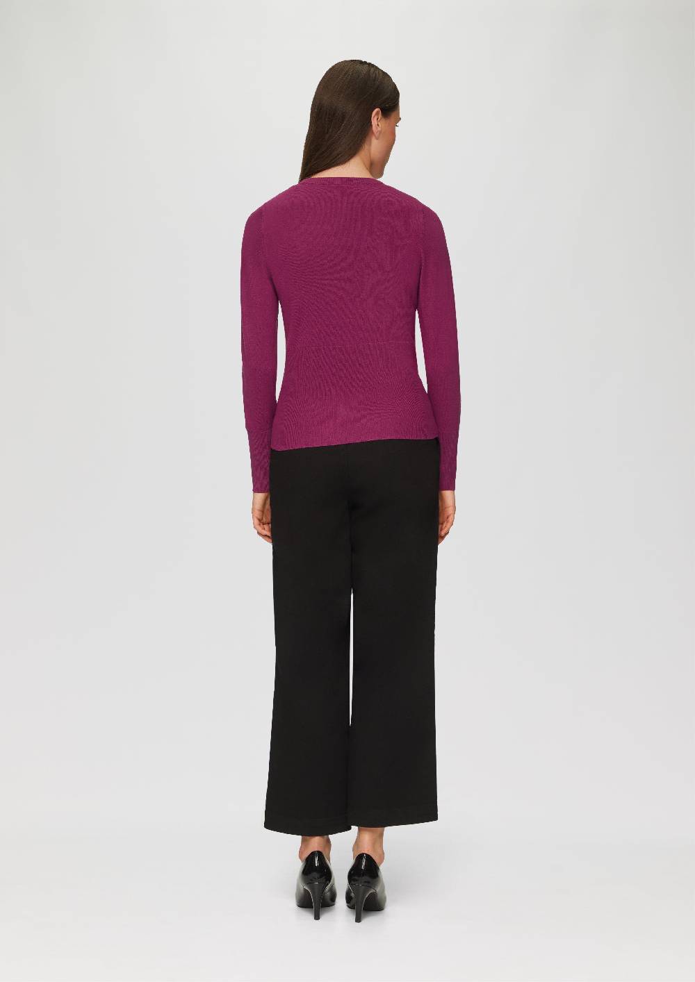 s.Oliver Feinstrickpullover in Wickel-Optik Große Rabatte