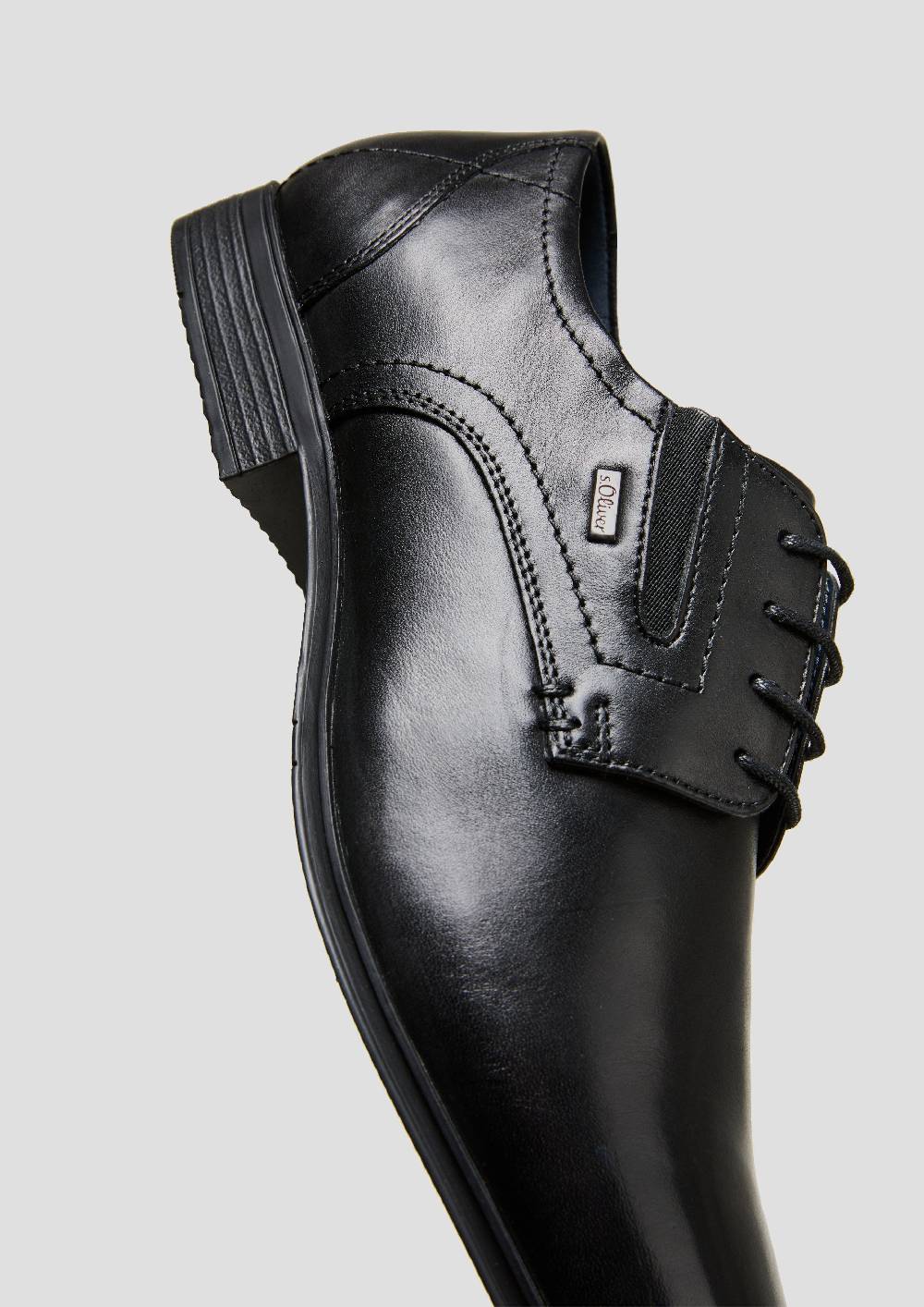 s.Oliver Echtleder-Schnürer mit Gummizug-Detail Online Shopping