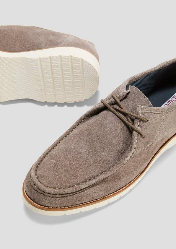 s.Oliver Slipper aus Leder mit Ziernähten