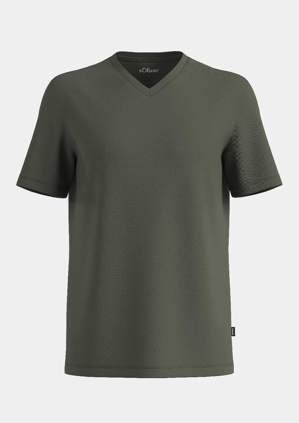 s.Oliver Baumwollshirt mit V-Ausschnitt und Flammgarnstruktur Super Sparpreis