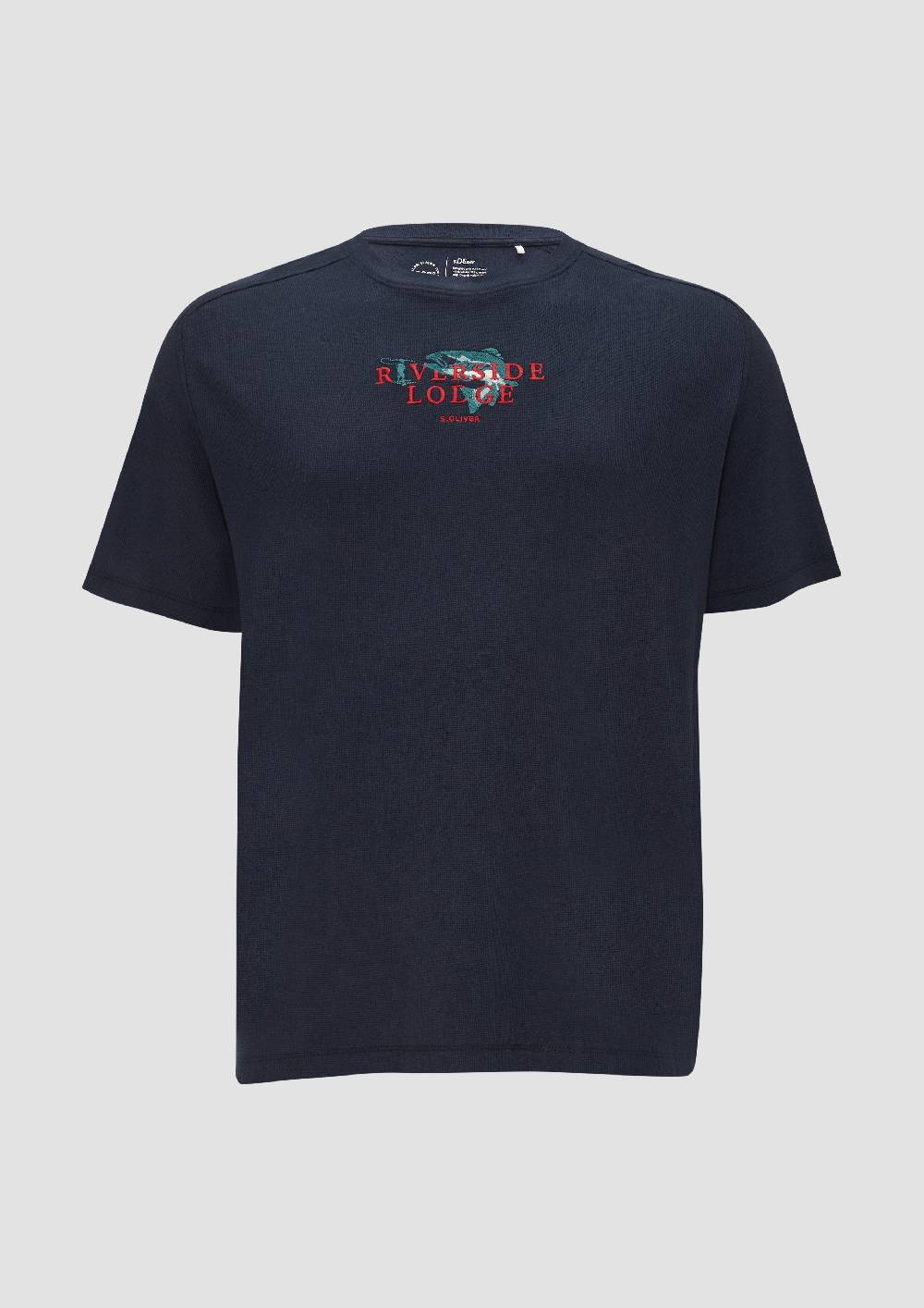 s.Oliver T-Shirt mit Stickerei aus Waffeljersey 50% Rabatt mit kostenlosem Versand