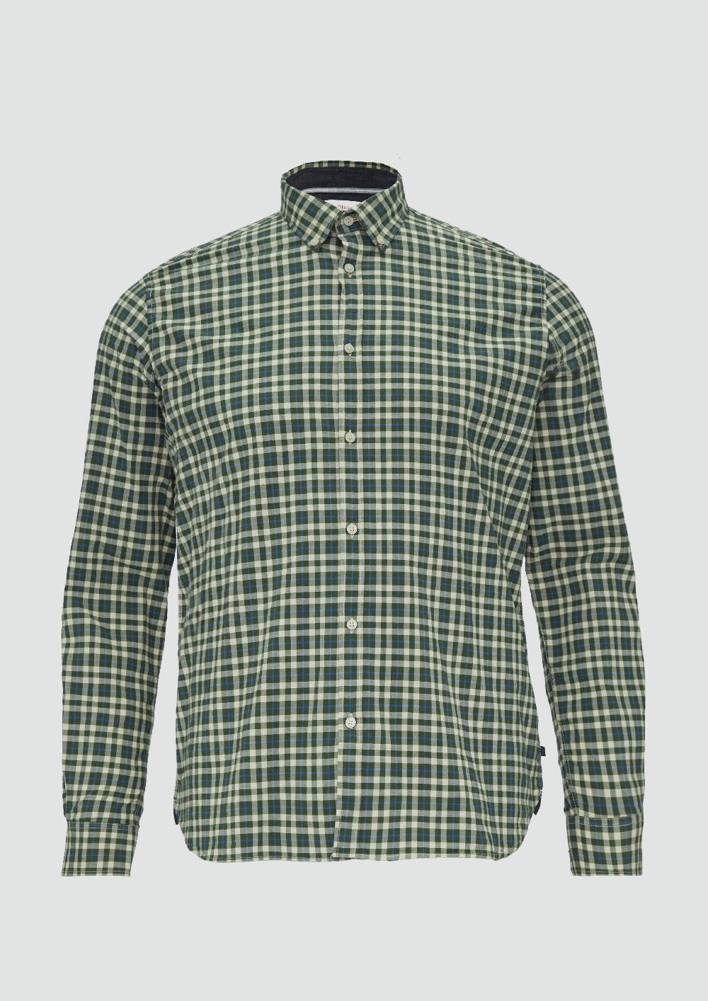 s.Oliver Gemustertes Hemd mit Button-Down-Kragen Letzte 3 Tage