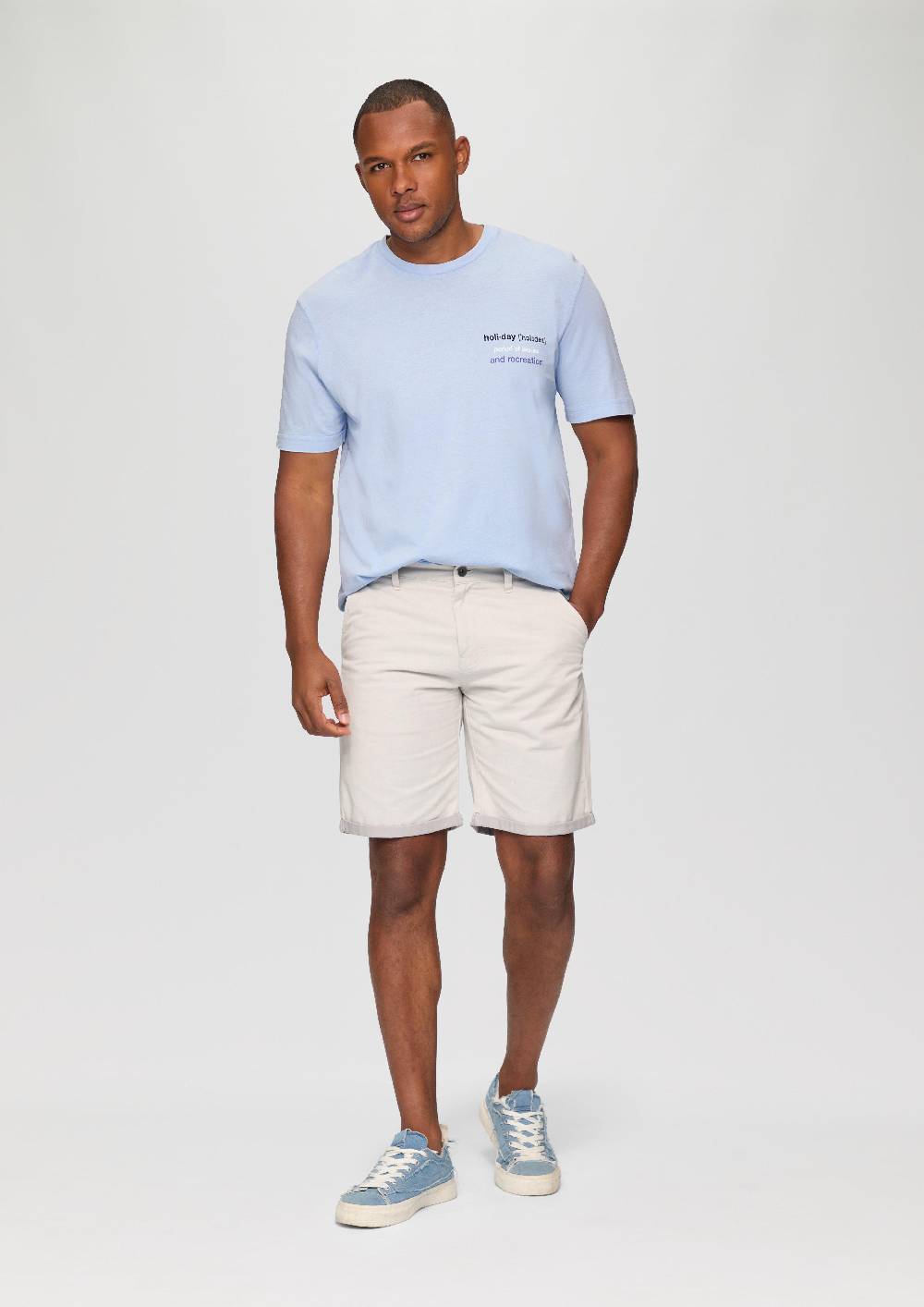 s.Oliver Gewaschenes T-Shirt mit Frontprint Bis zu 50% Rabatt