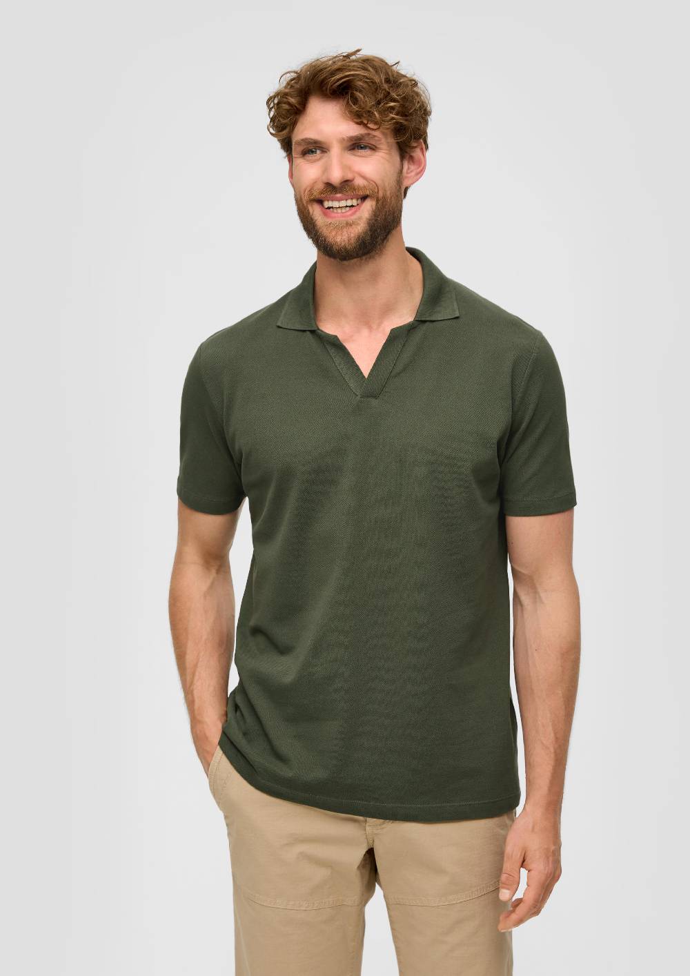 s.Oliver Poloshirt aus Baumwolle mit offenem Kragen Bis zu 60% Rabatt