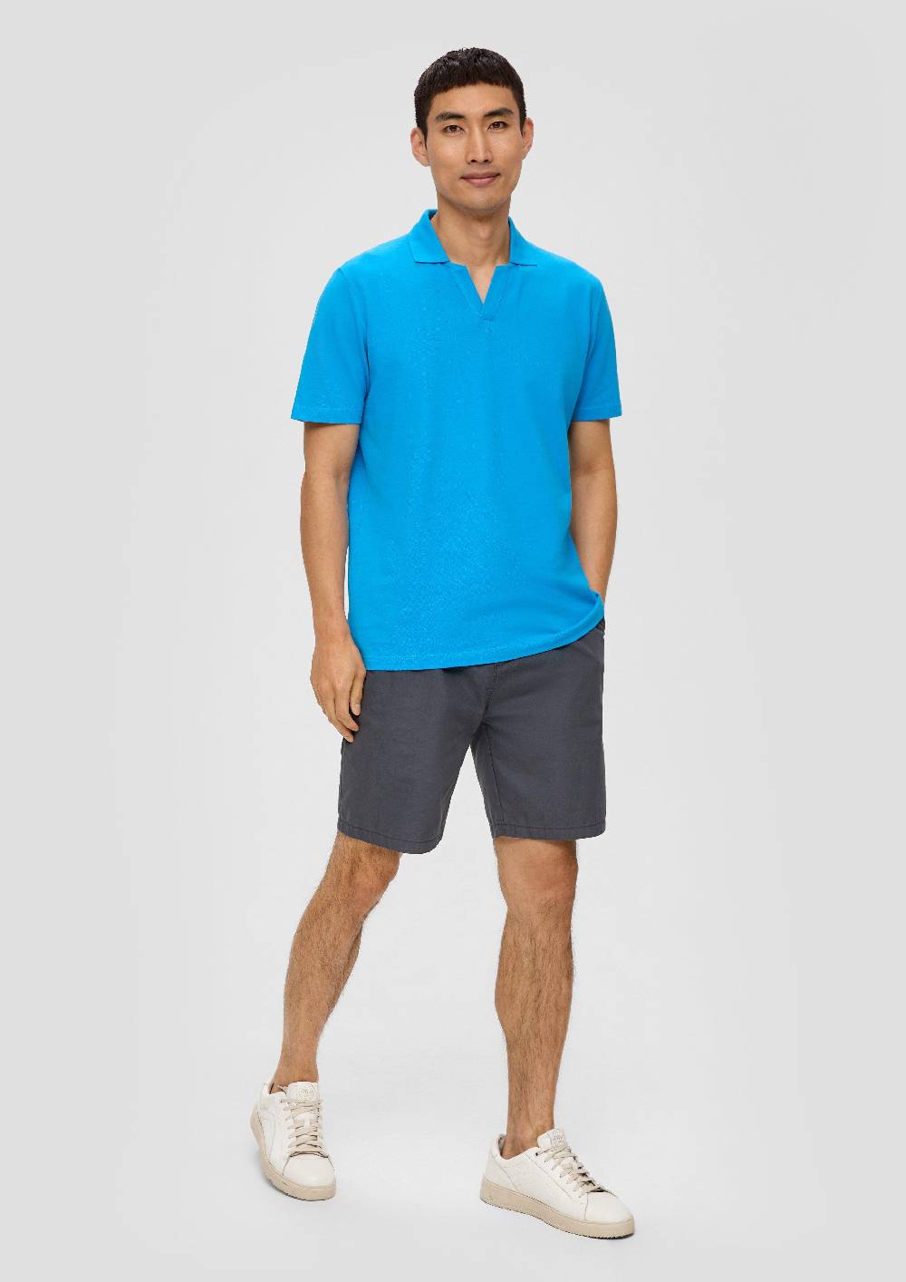 s.Oliver Poloshirt aus Baumwolle mit offenem Kragen Super Rabatt