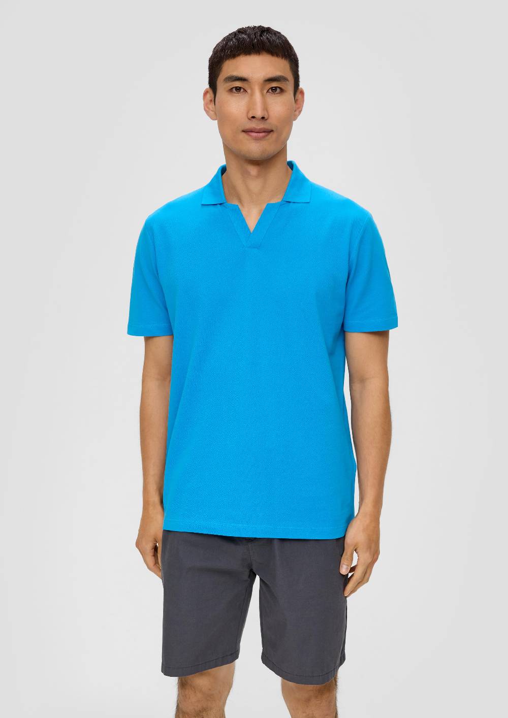 s.Oliver Poloshirt aus Baumwolle mit offenem Kragen Super Rabatt