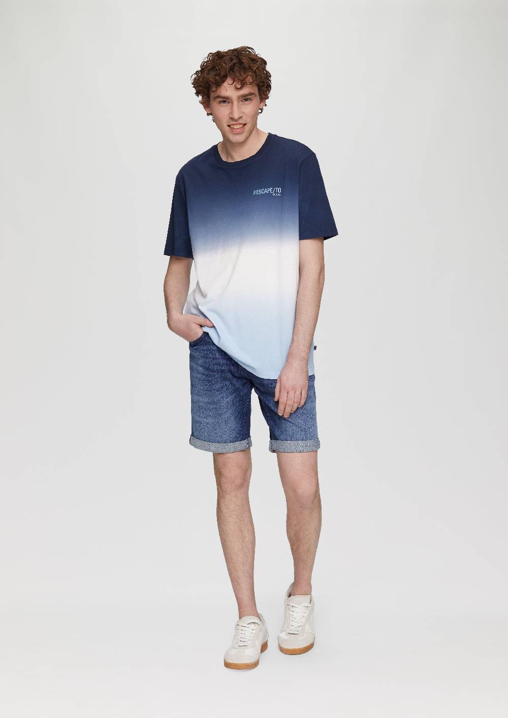 s.Oliver Baumwoll-T-Shirt mit Farbverlauf Kostenloser Versand international