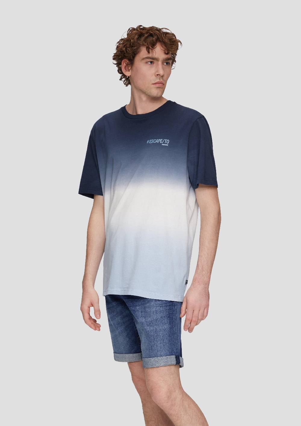 s.Oliver Baumwoll-T-Shirt mit Farbverlauf Kostenloser Versand international