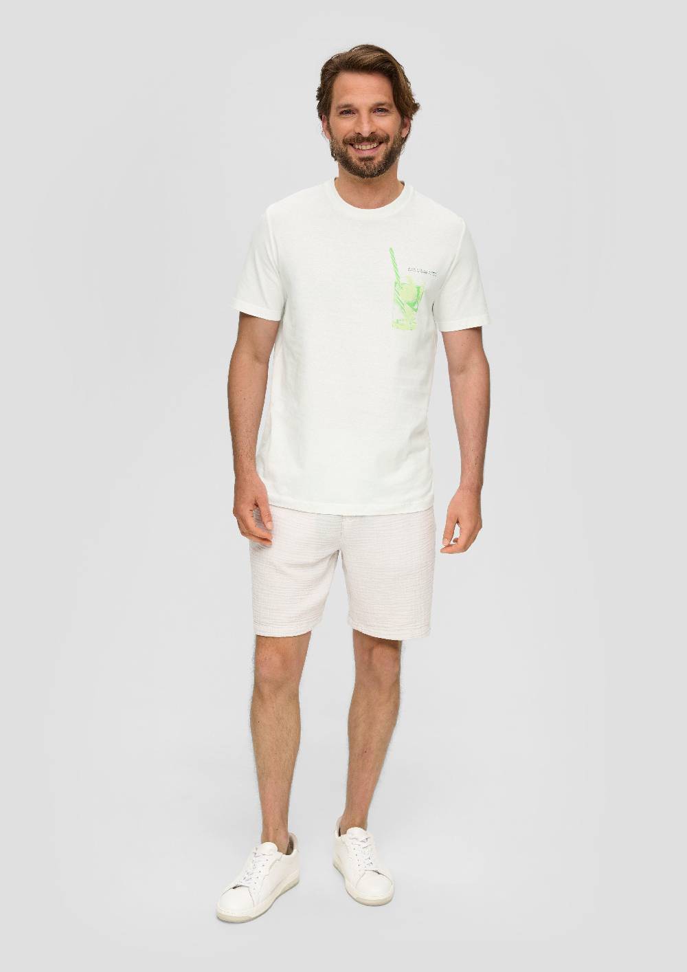 s.Oliver Baumwoll-T-Shirt mit Frontprint Speichern exportieren