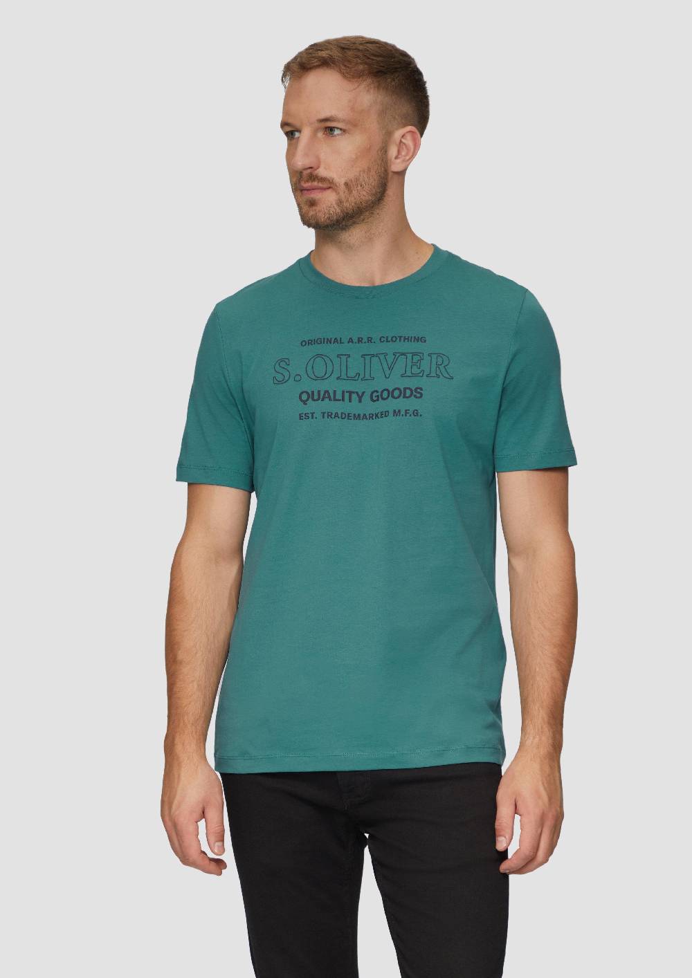 s.Oliver T-Shirt mit Logo-Motiven aus reiner Baumwolle 50% Rabatt für begrenzte Zeit