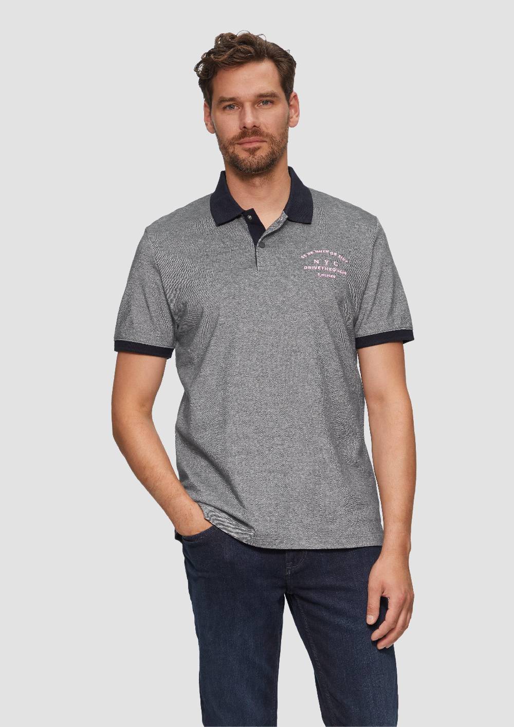 s.Oliver Poloshirt aus Baumwollpiqué mit Kontrast-Details Rabatte dieses Monats