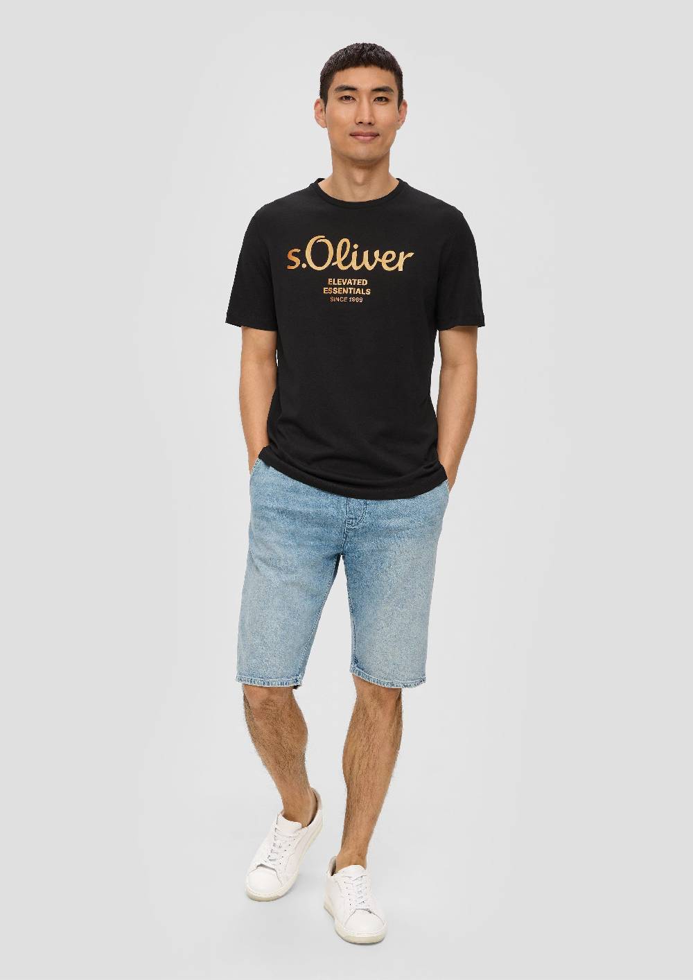 s.Oliver T-Shirt aus Baumwolle mit Label-Print Günstiger Verkauf