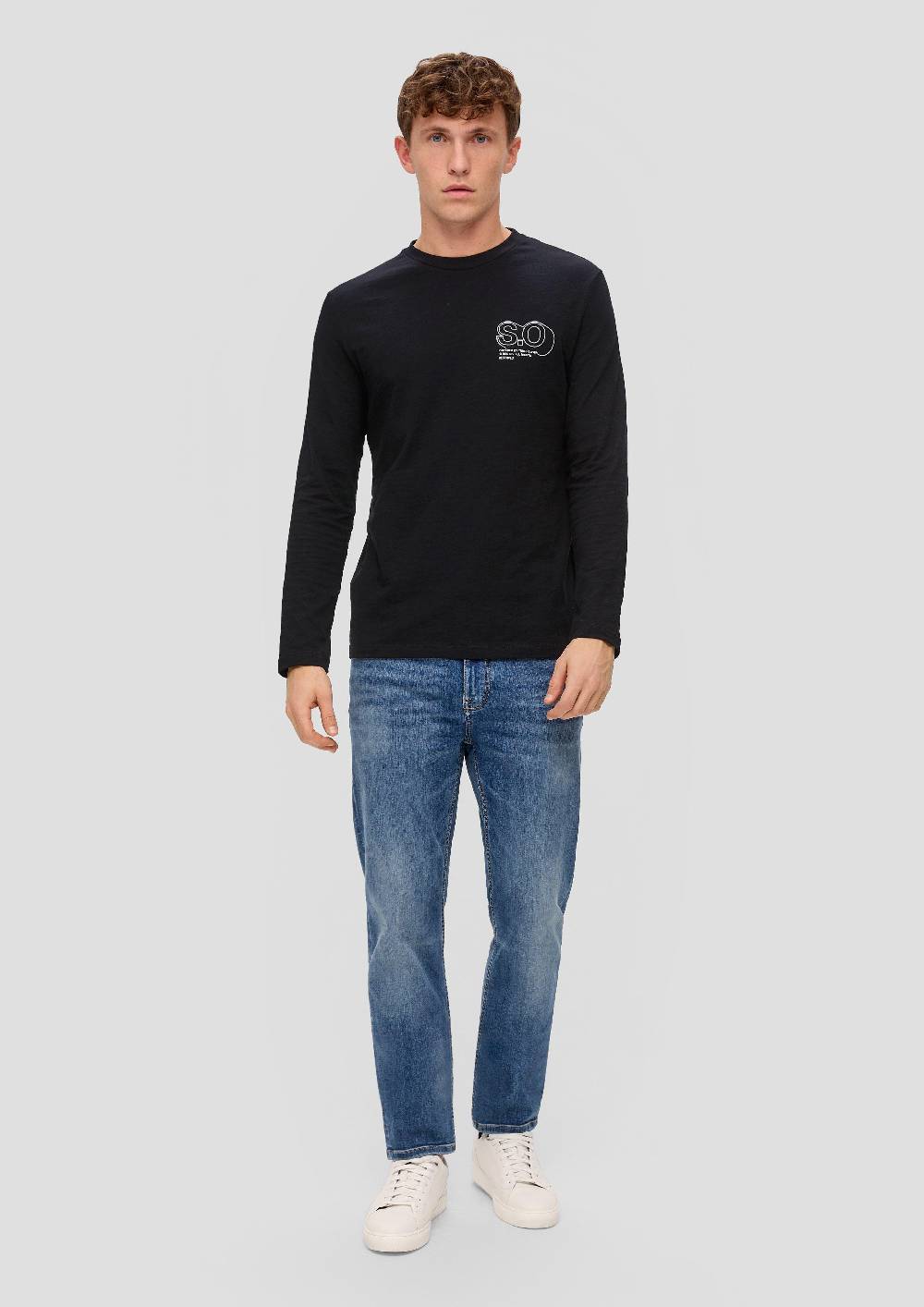 s.Oliver Langarmshirt mit Logo-Print Fabrikpreis