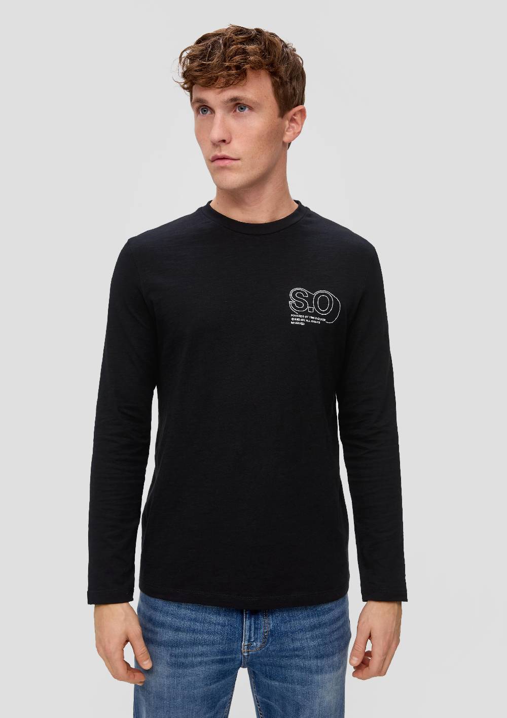 s.Oliver Langarmshirt mit Logo-Print Fabrikpreis