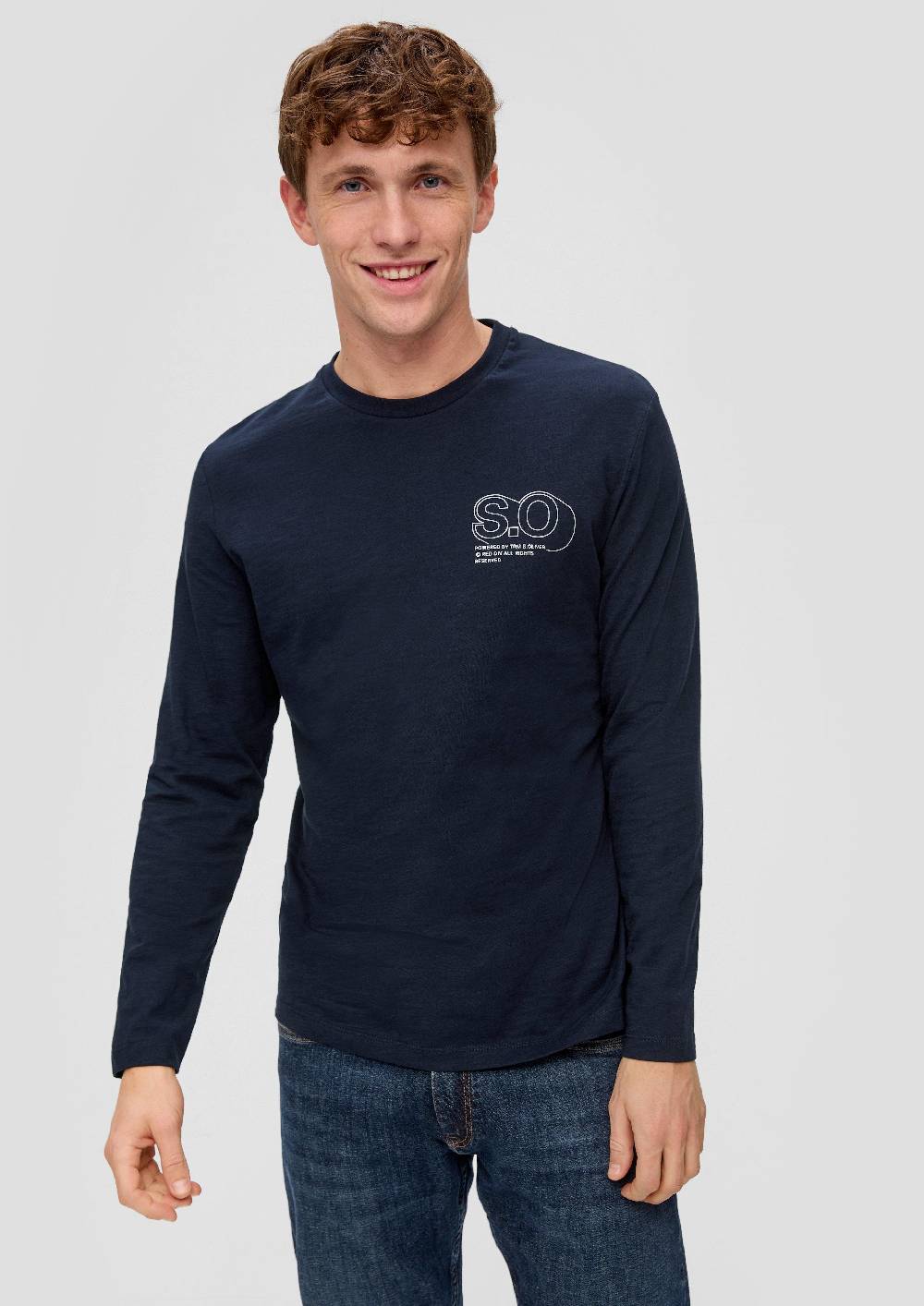 s.Oliver Langarmshirt mit Logo-Print Sonderangebot