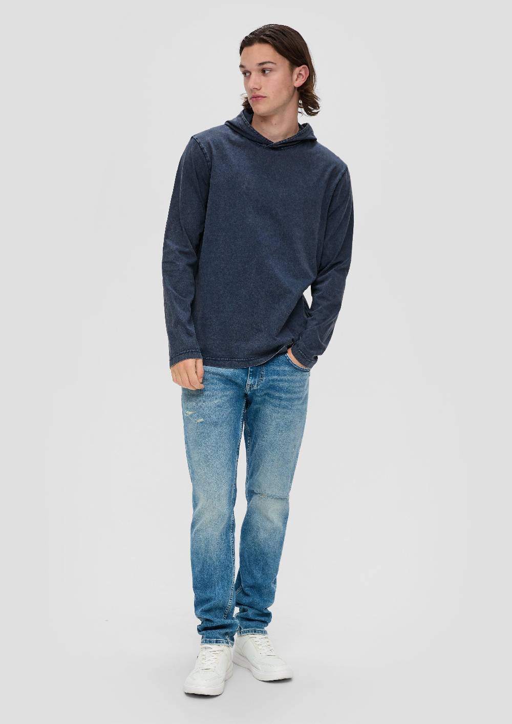s.Oliver Gewaschenes Longsleeve mit Kapuze Exklusivangebot